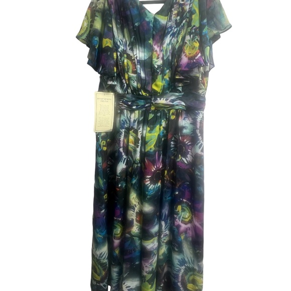 Romans, Size 18W, Multi Colored, Flowing, Zip Up Dress. K16 - Picture 8 of 10